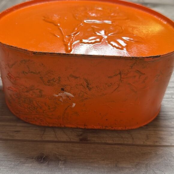 VINTAGE Rose Flower Orange Watering Can - Picture 10 of 11